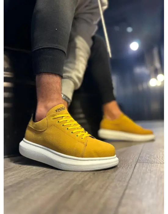 Terzi Bey Yüksek Taban Günlük Ayakkabı 045 Sarı (beyaz Taban)