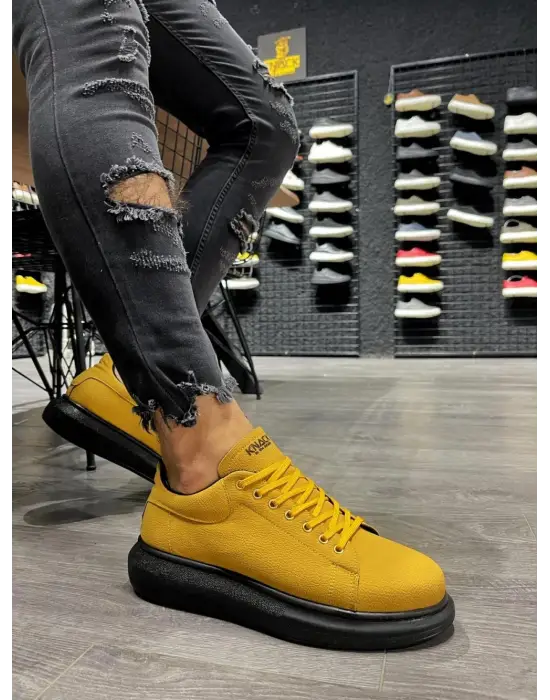 Terzi Bey Yüksek Taban Günlük Ayakkabı 045 Sarı (siyah Taban)