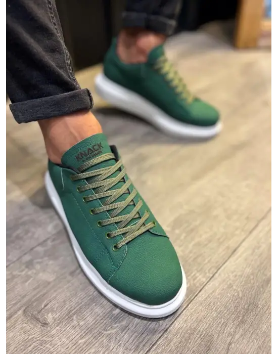 Terzi Bey Yüksek Taban Günlük Ayakkabı 045 Yeşil (beyaz Taban)