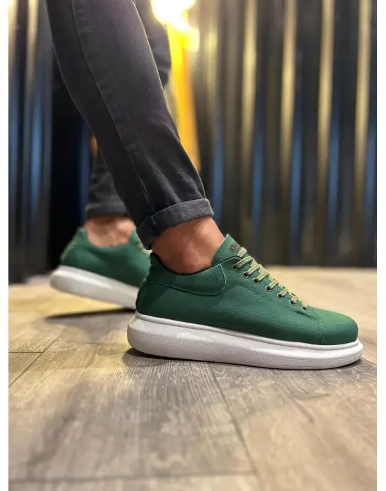 Terzi Bey Yüksek Taban Günlük Ayakkabı 045 Yeşil (beyaz Taban)