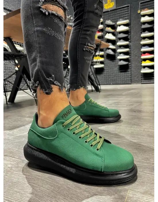 Terzi Bey Yüksek Taban Günlük Ayakkabı 045 Yeşil (siyah Taban)