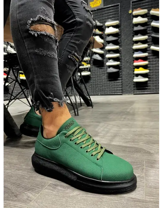 Terzi Bey Yüksek Taban Günlük Ayakkabı 045 Yeşil (siyah Taban)