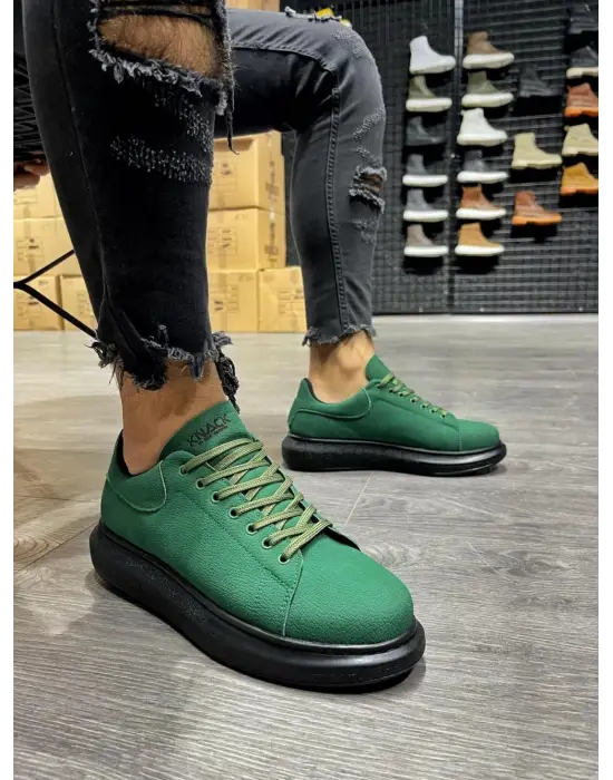 Terzi Bey Yüksek Taban Günlük Ayakkabı 045 Yeşil (siyah Taban)