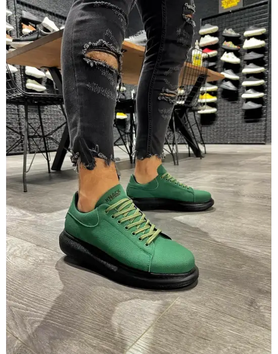 Terzi Bey Yüksek Taban Günlük Ayakkabı 045 Yeşil (siyah Taban)