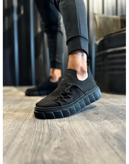 Terzi Bey Yüksek Taban Günlük Ayakkabı 1025 Siyah (siyah Taban)