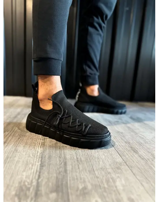 Terzi Bey Yüksek Taban Günlük Ayakkabı 1025 Siyah (siyah Taban)