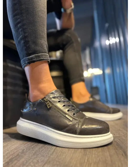 Terzi Bey Yüksek Taban Günlük Ayakkabı 555 Parlak Gri