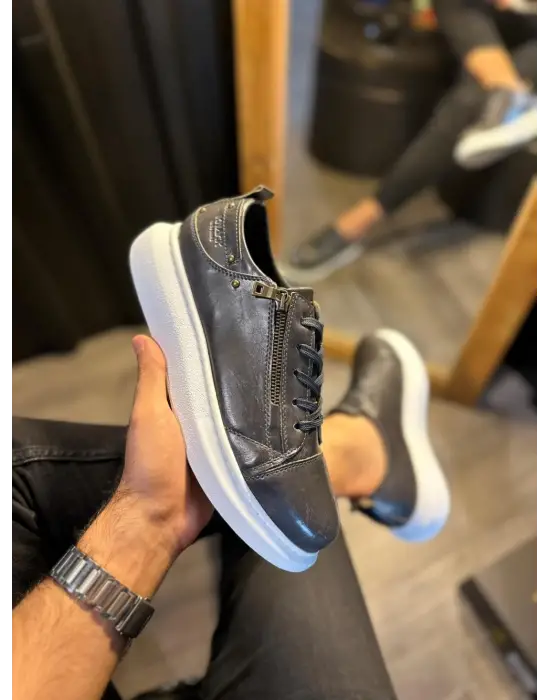 Terzi Bey Yüksek Taban Günlük Ayakkabı 555 Parlak Gri