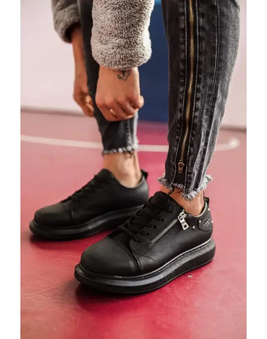 Terzi Bey Yüksek Taban Günlük Ayakkabı 555 Siyah (siyah Taban)