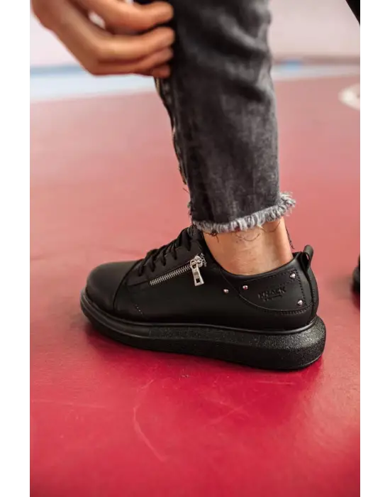 Terzi Bey Yüksek Taban Günlük Ayakkabı 555 Siyah (siyah Taban)