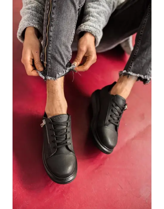 Terzi Bey Yüksek Taban Günlük Ayakkabı 555 Siyah (siyah Taban)