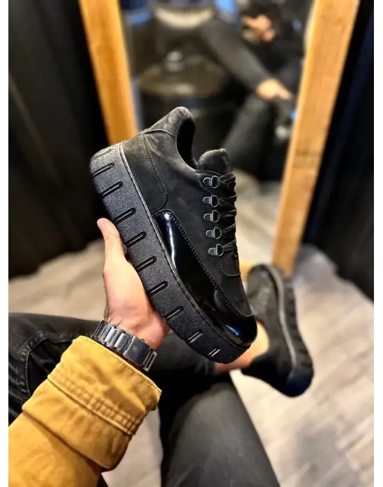 Terzi Bey Yüksek Taban Günlük  Ayakkabı 600 Siyah (siyah Taban)