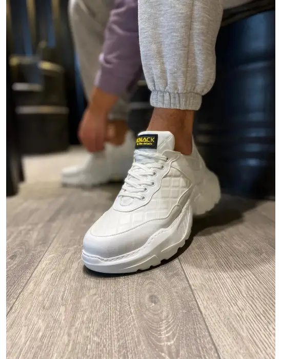 Terzi Bey Yüksek Taban Günlük Ayakkabı N75 Kapitone Beyaz