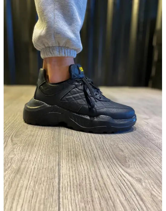 Terzi Bey Yüksek Taban Günlük Ayakkabı N75 Kapitone Siyah (siyah Taban)