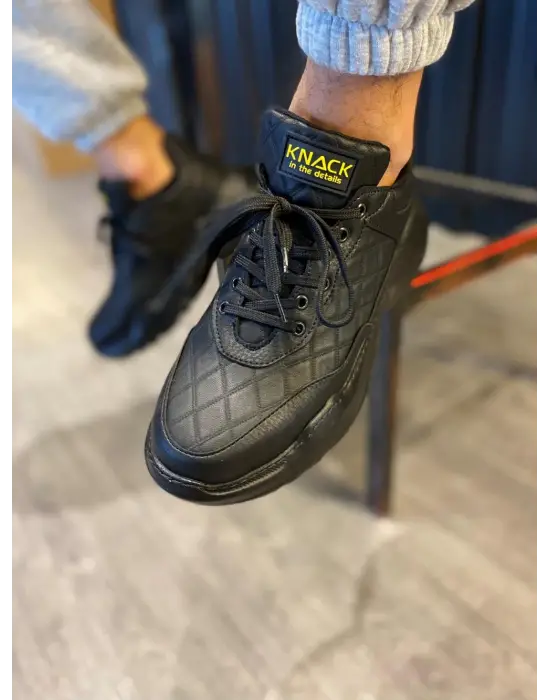 Terzi Bey Yüksek Taban Günlük Ayakkabı N75 Kapitone Siyah (siyah Taban)