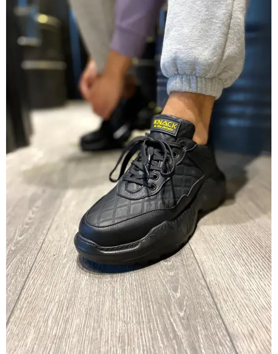 Terzi Bey Yüksek Taban Günlük Ayakkabı N75 Kapitone Siyah (siyah Taban)