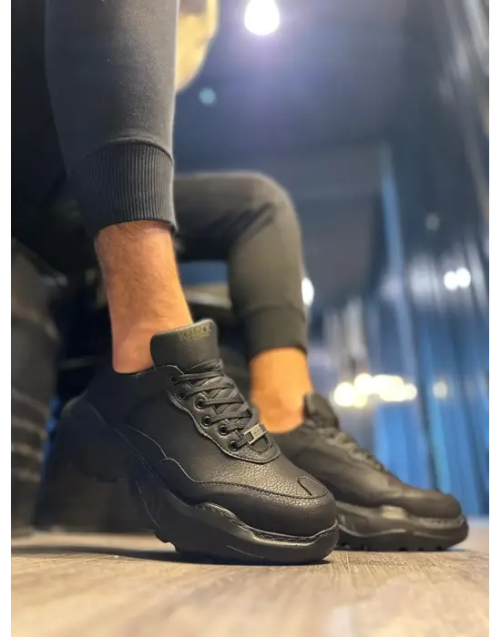 Terzi Bey Yüksek Taban Günlük Ayakkabı N75 Siyah (siyah Taban)