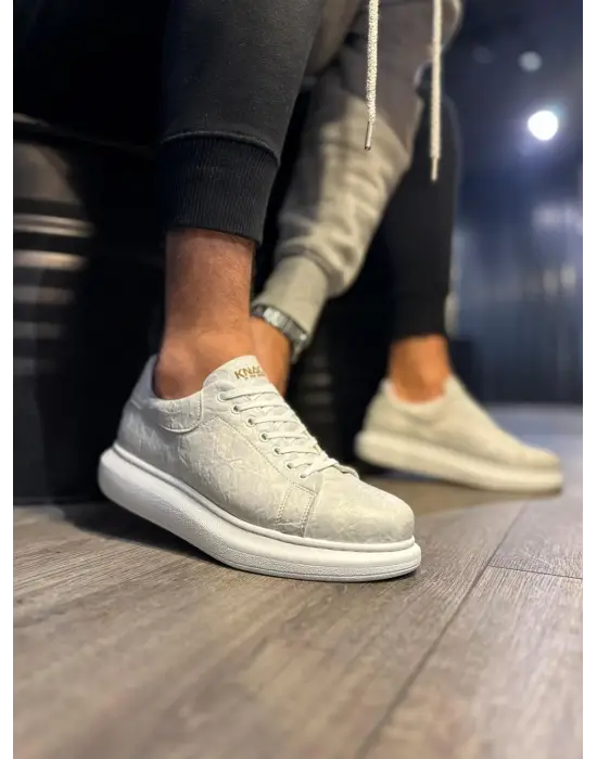 Terzi Bey Yüksek Taban Günlük Ayakkabı 044 Beyaz (desenli)