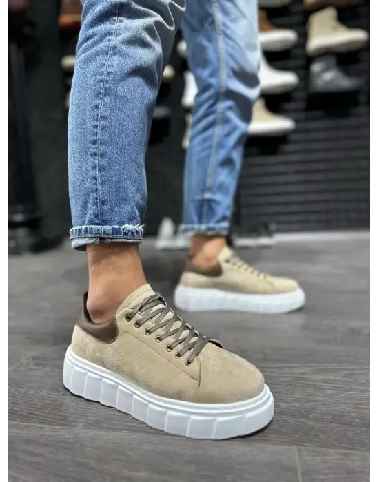 Terzi Bey Yüksek Taban Günlük Süet Ayakkabı 144  Vizon Süet