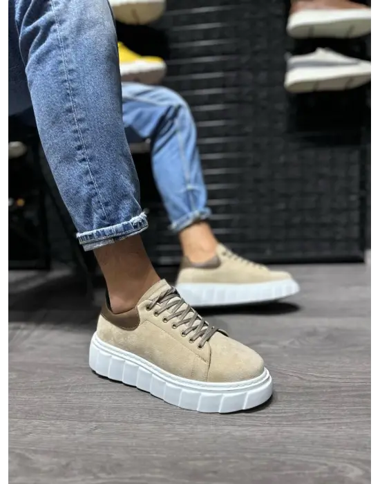 Terzi Bey Yüksek Taban Günlük Süet Ayakkabı 144  Vizon Süet