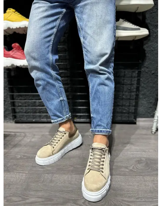 Terzi Bey Yüksek Taban Günlük Süet Ayakkabı 144  Vizon Süet