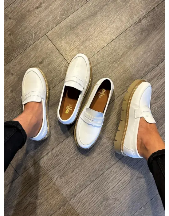 Knack Yüksek Taban Klasik Beyaz Erkek Ayakkabısı