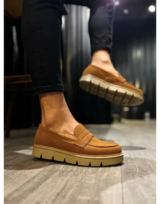 Knack Yüksek Taban Klasik Taba Süet Erkek Ayakkabısı