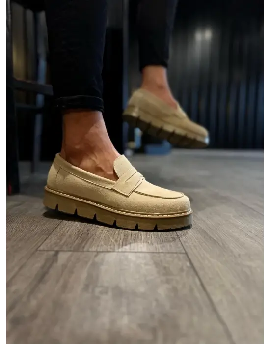 Knack Yüksek Taban Klasik Vizon Süet Erkek Ayakkabısı