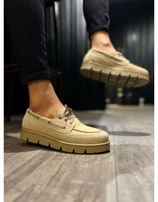 Knack Yüksek Taban Klasik Vizon Süet Erkek Ayakkabısı