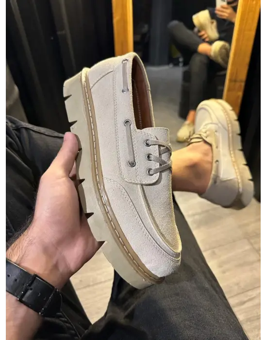 Knack Yüksek Taban Klasik Vizon Süet Erkek Ayakkabısı