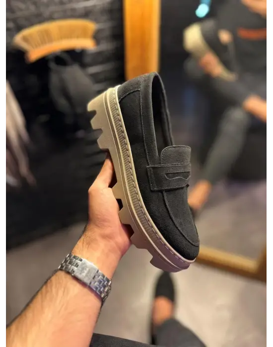 Terzi Bey Yüksek Taban Klasik Ayakkabı 779 Siyah Süet