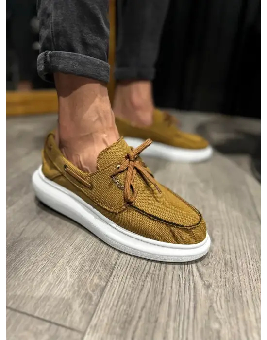 Terzi Bey Yüksek Taban Mevsimlik Keten Ayakkabı 009 Taba