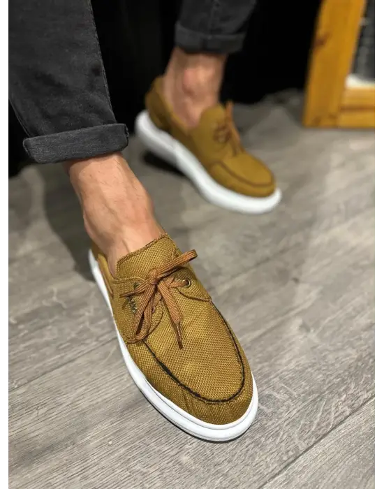 Terzi Bey Yüksek Taban Mevsimlik Keten Ayakkabı 009 Taba