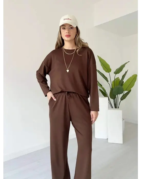 Kollu Modal Takım Kahve