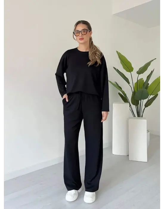 Kollu Modal Takım Siyah