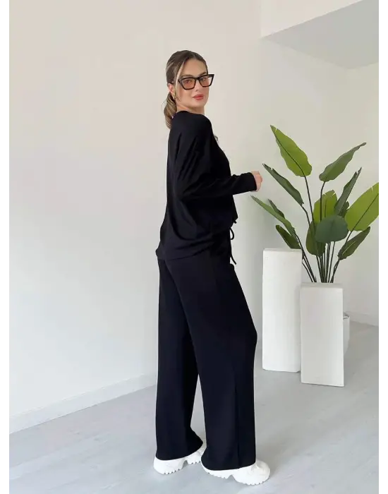 Kollu Modal Takım Siyah