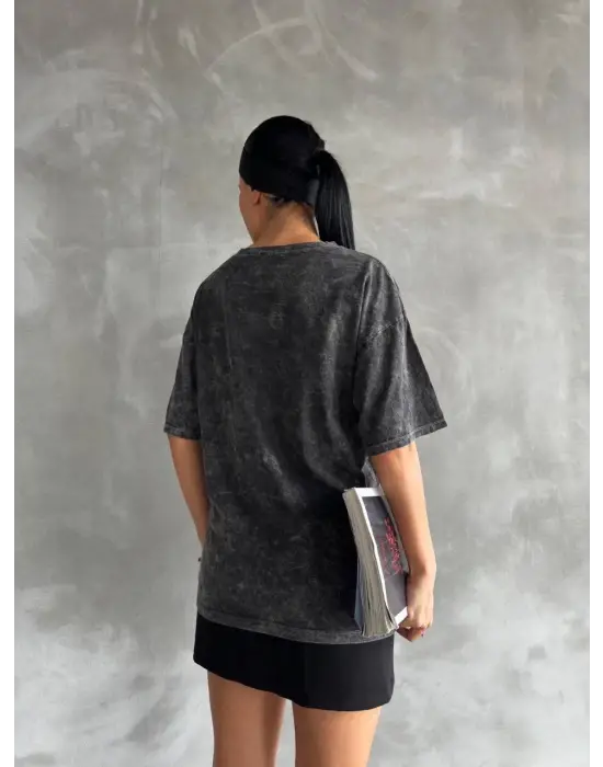 Kuş Gözü Yıkamalı Tişört