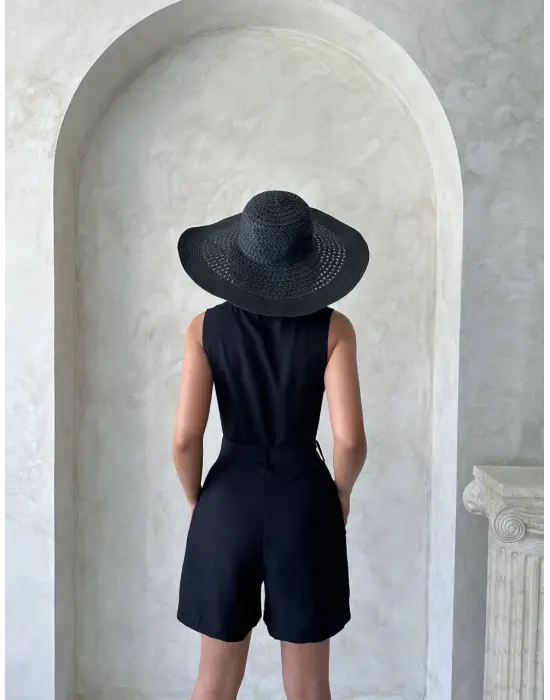 Kuşaklı Şortlu Tulum