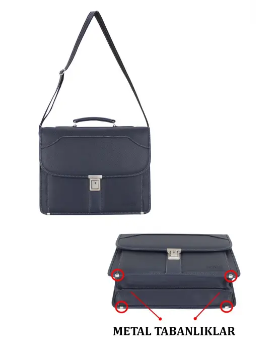Lacivert Erkek Evrak Çantası Omuz Askılı 15.6 inç