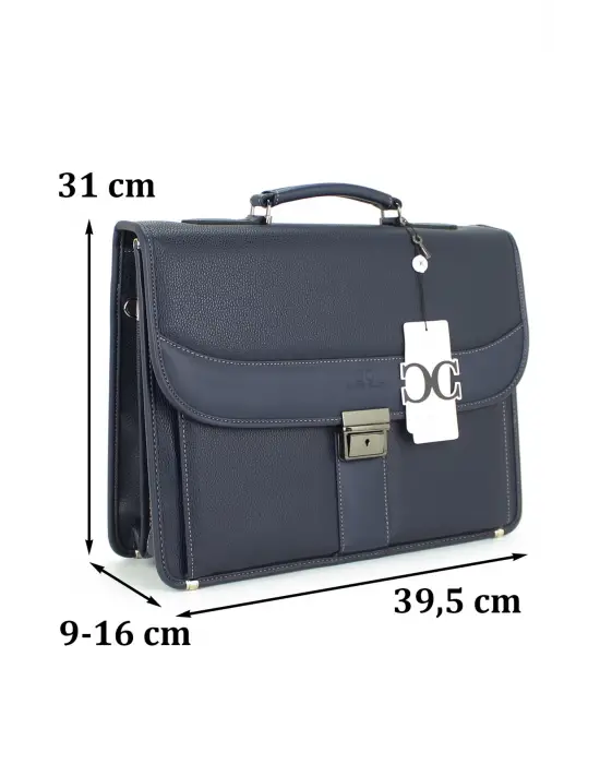 Lacivert Klasik Evrak Model Erkek 15.6 inç Laptop Çantası
