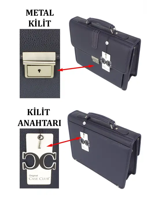 Lacivert Klasik Evrak Model Erkek 15.6 inç Laptop Çantası