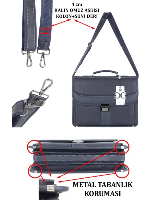 Lacivert Klasik Evrak Model Erkek 15.6 inç Laptop Çantası