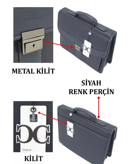 Lacivert Klasik Evrak Model Erkek 15.6 inç Laptop Çantası