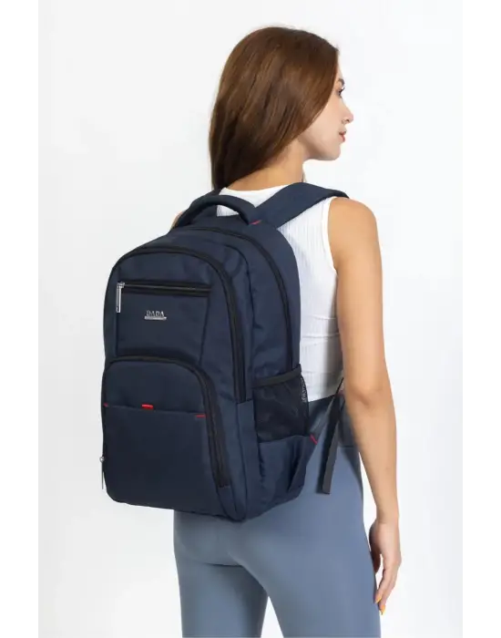 Lacivert Sportif Darbe Emici Su Geçirmez 13,3-14 inç Laptop Sırt Çantası