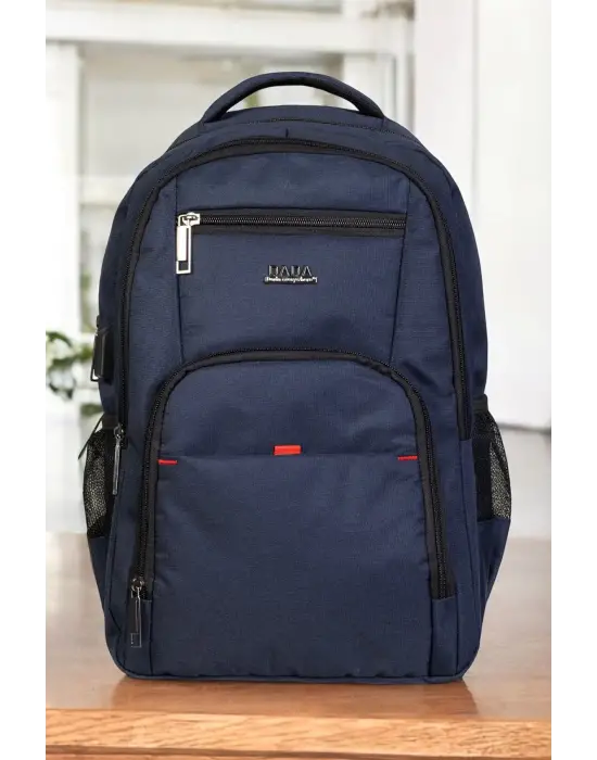 Lacivert Sportif Darbe Emici Su Geçirmez 13,3-14 inç Laptop Sırt Çantası