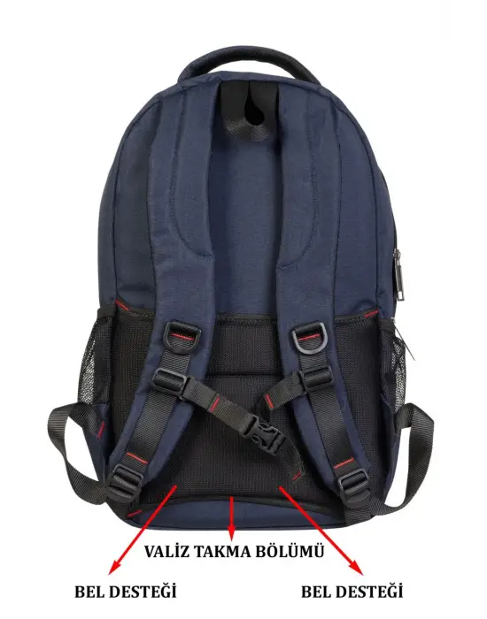 Lacivert Sportif Darbe Emici Su Geçirmez 13,3-14 inç Laptop Sırt Çantası