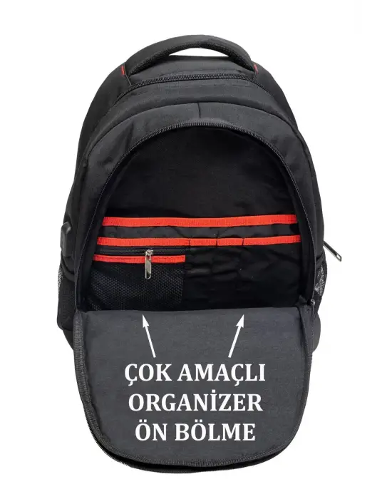 Lacivert Sportif Darbe Emici Su Geçirmez 14-16 inç Laptop Sırt Çantası