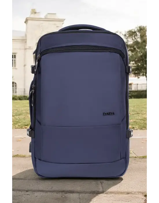 Lacivert Su Geçirmez Oxford Kumaş Ortopedik Laptop Sırt Çantası