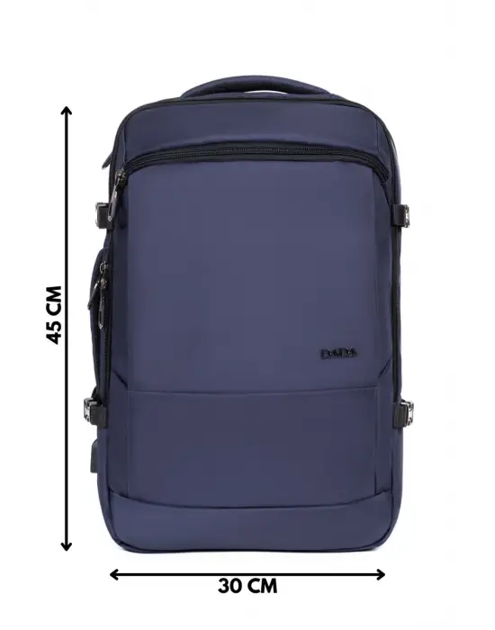 Lacivert Su Geçirmez Oxford Kumaş Ortopedik Laptop Sırt Çantası