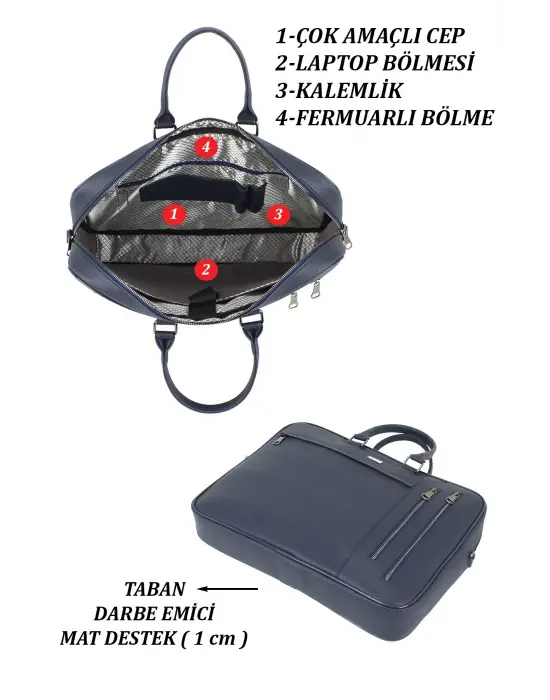 Lacivert Unisex 17,3 inç Evrak-Laptop Çantası